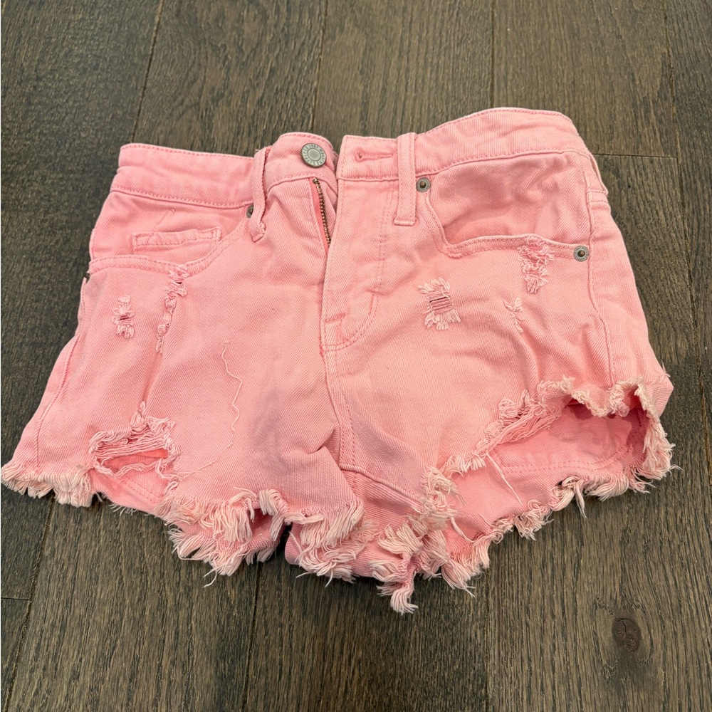 Mossimo Supply Co. Pink Frayed Jean Shorts